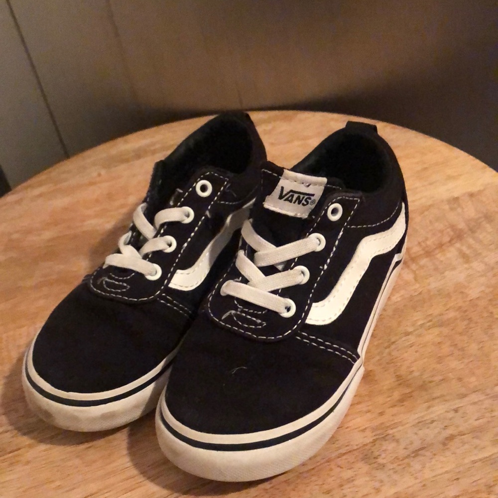 Toddler black and white Vans